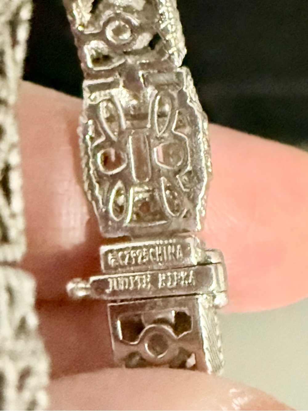 Judith Ripka Silver-Tone Sparkling Box-Link Bracelet - Picture 3 of 3